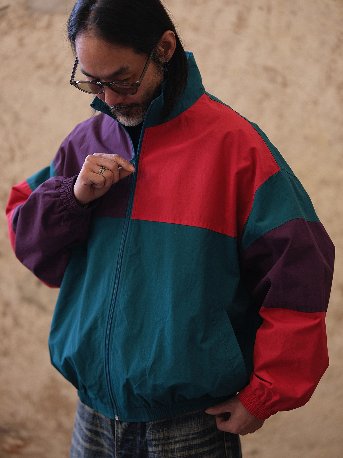 레이버유니온 빈티지패치 방수트레이닝자켓 하이넥집업코트90s LU911