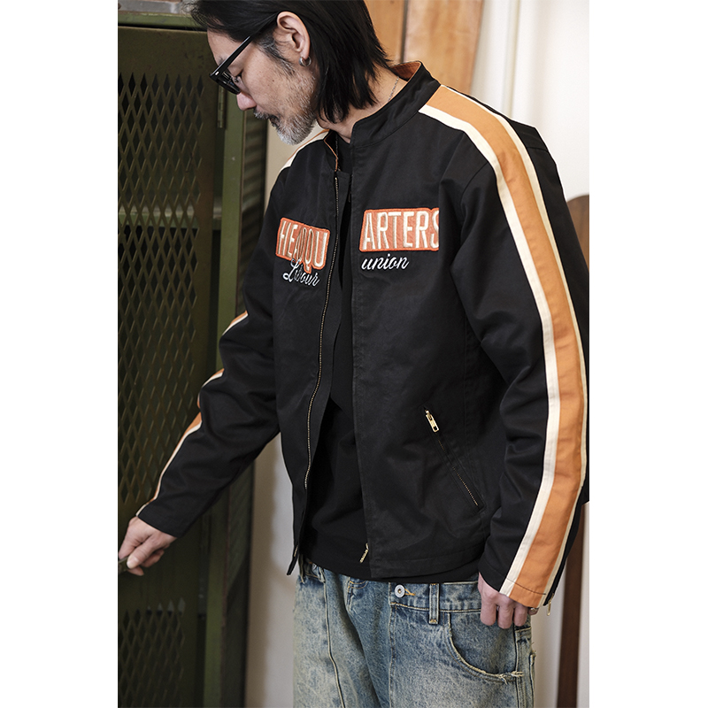 레이버유니온 빈티지 자수 지퍼 하이넥 레이싱 자켓 LU788