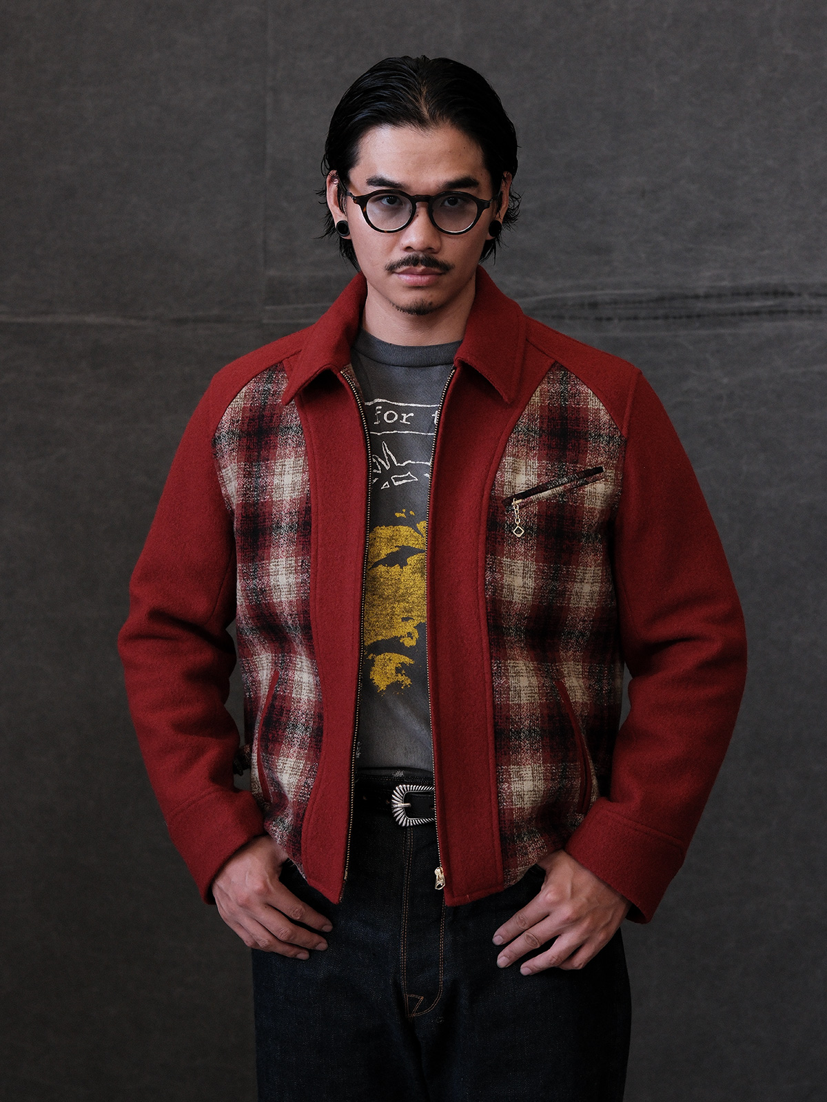 레이버유니온 패치 울 집업 코트 1930s LU888