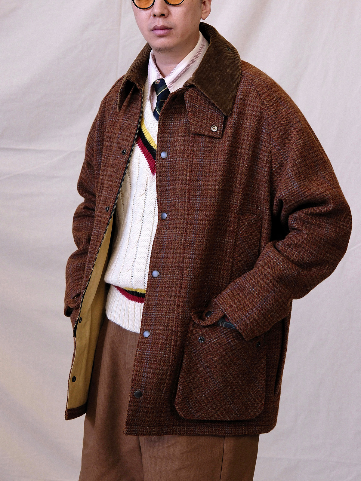 레이버유니온 트위드 코트 사파리 점퍼 L869