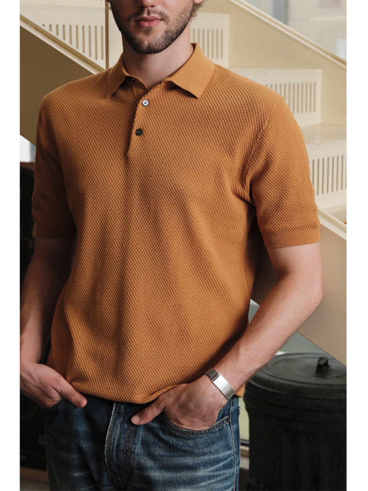 레이버유니온 체크 니트   폴로 셔츠   LU830