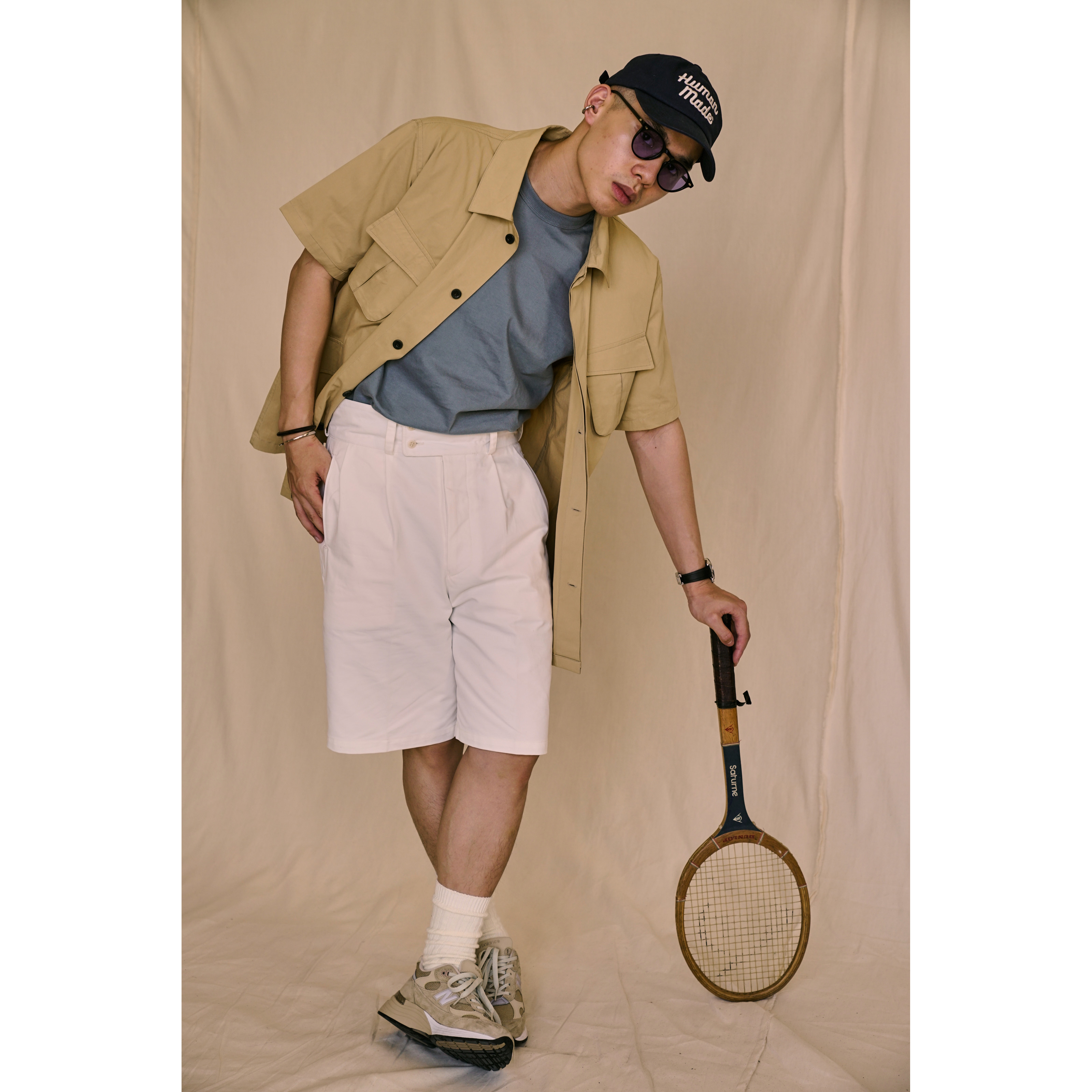 레이버유니온 클래식 하이웨이스트 와이드 반바지 YK457