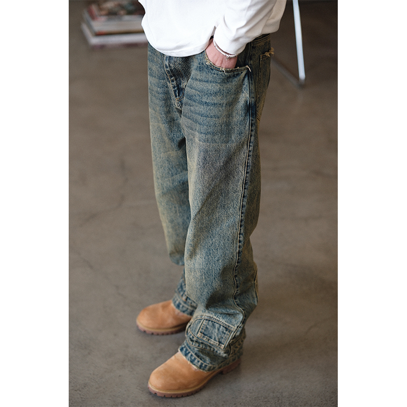 레이버유니온 워싱 데미지 데님 팬츠 LU787