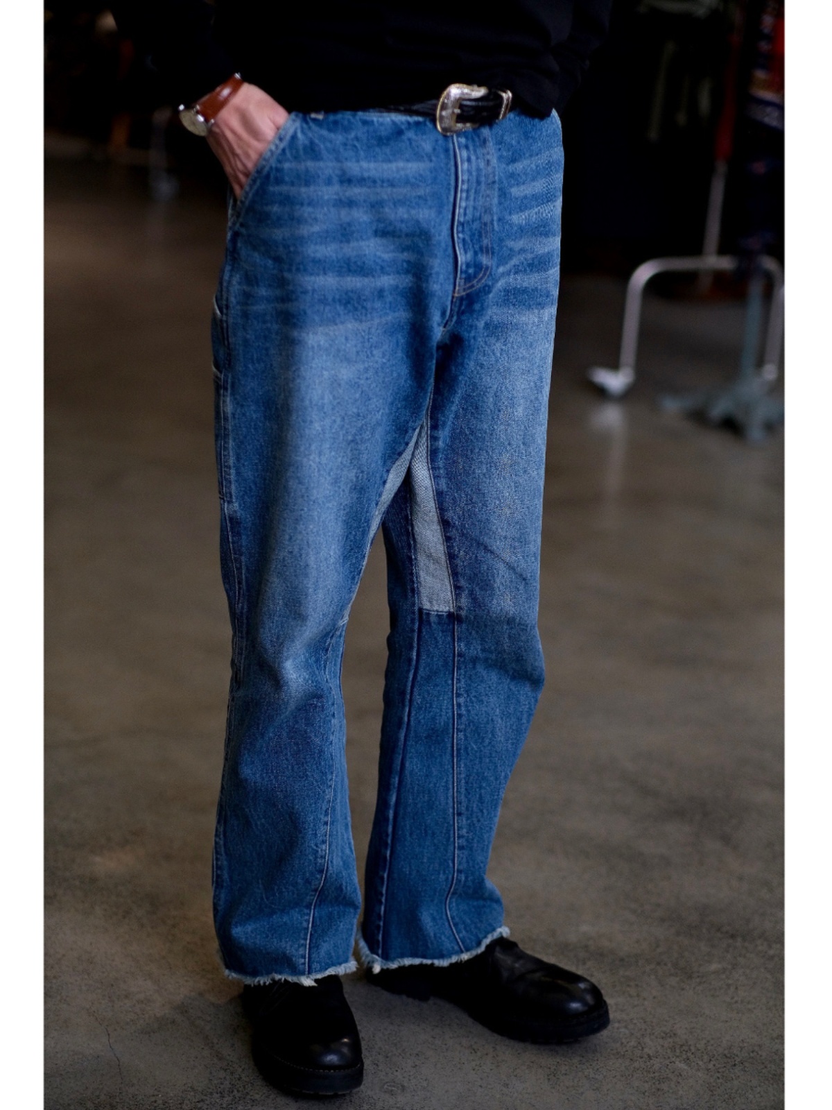 레이버유니온 워싱 세미플레어  패치진 LU677