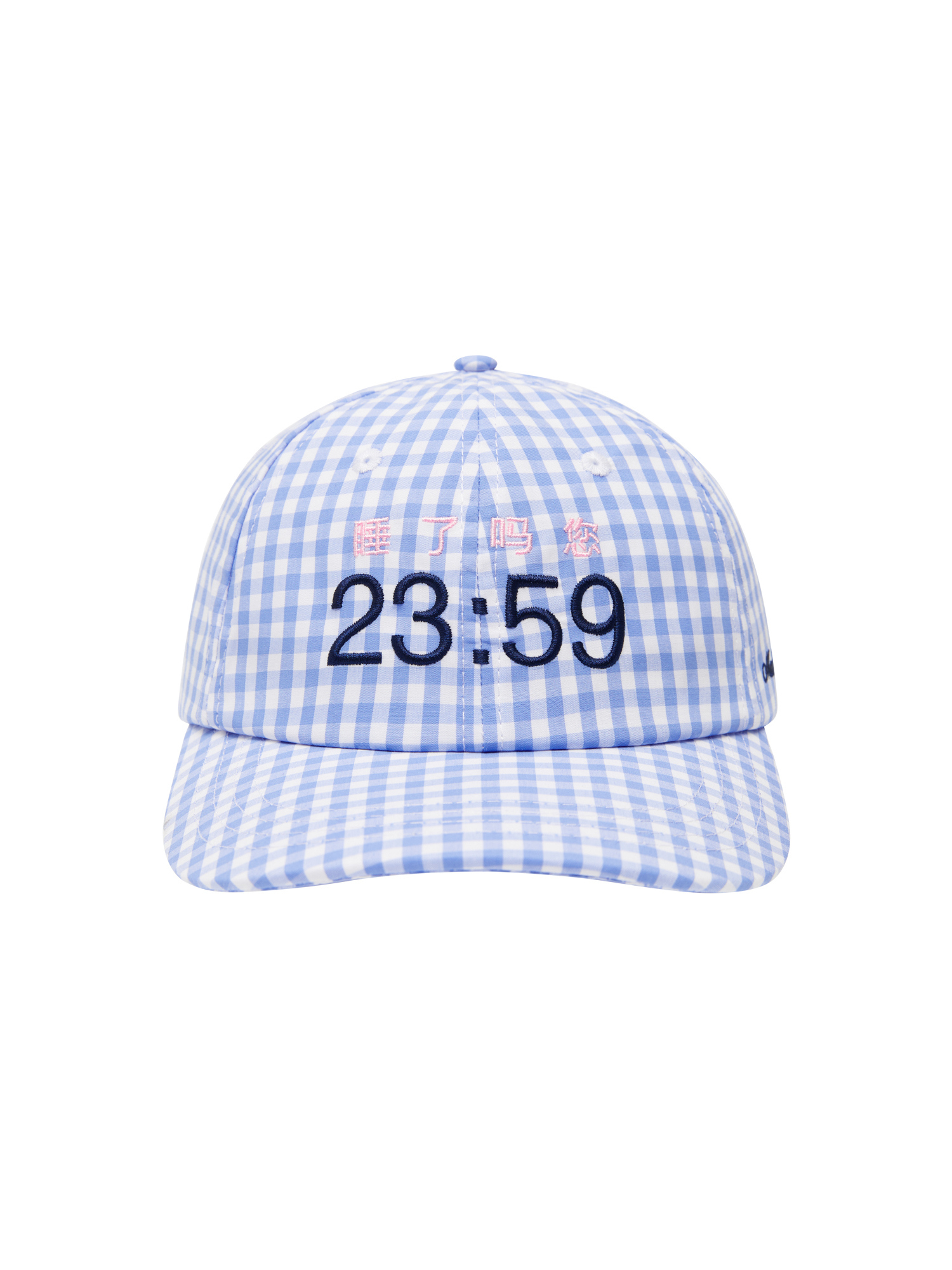 체크 로고 6패널 볼캡