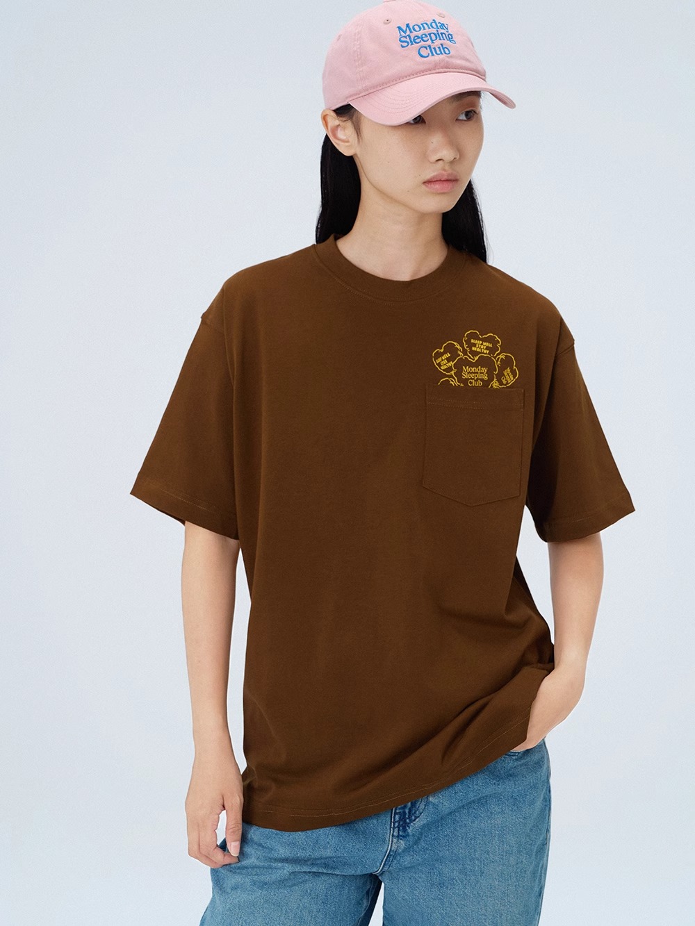 로고 6패널 캔버스 볼캡